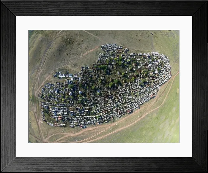 Framed Print : Traditional Kazakh cemetery in the steppe landscape of stone mountains Monasteries and Aiyrtau Framed Print : Traditional Kazakh cemetery in the steppe landscape of stone mountains Monasteries and Aiyrtau