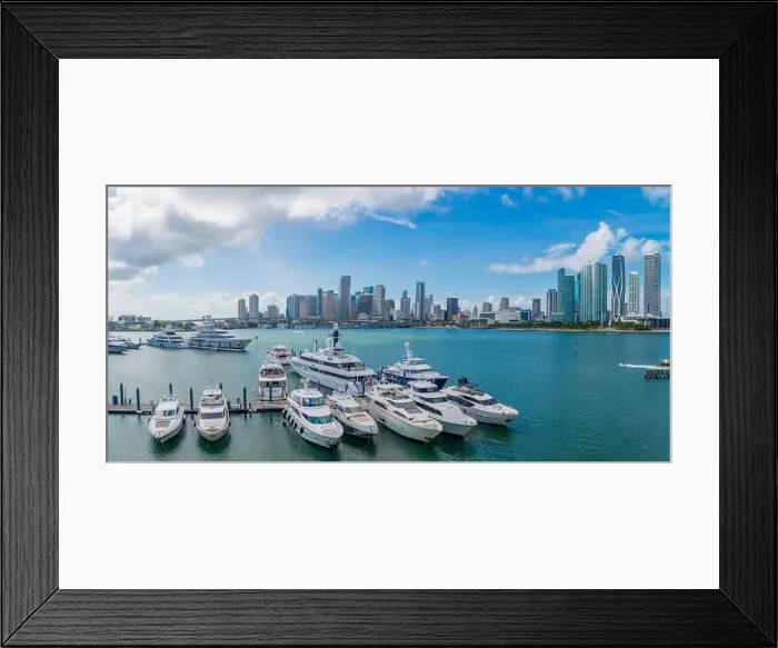 Framed Print : Aerial view of Bay in Miami Florida Framed Print : Aerial view of Bay in Miami Florida