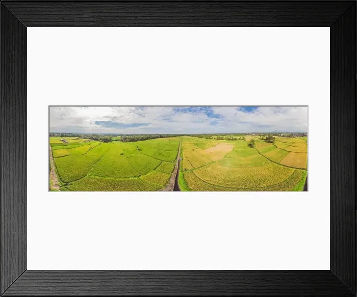 Framed Print : Image of beautiful Terraced rice field in water season and Irrigation from drone, Top view of rices paddy Framed Print : Image of beautiful Terraced rice field in water season and Irrigation from drone, Top view of rices paddy