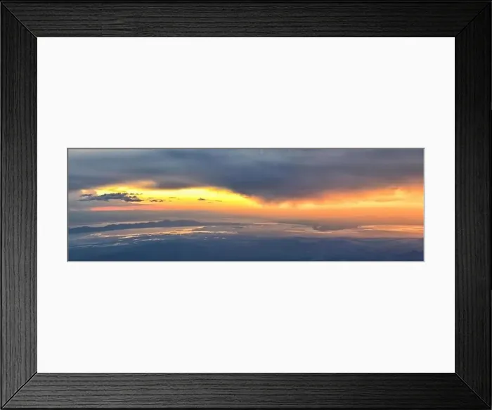 Framed Print : Great Salt Lake Sunset Aerial view from airplane in Wasatch Rocky Mountain Range Framed Print : Great Salt Lake Sunset Aerial view from airplane in Wasatch Rocky Mountain Range