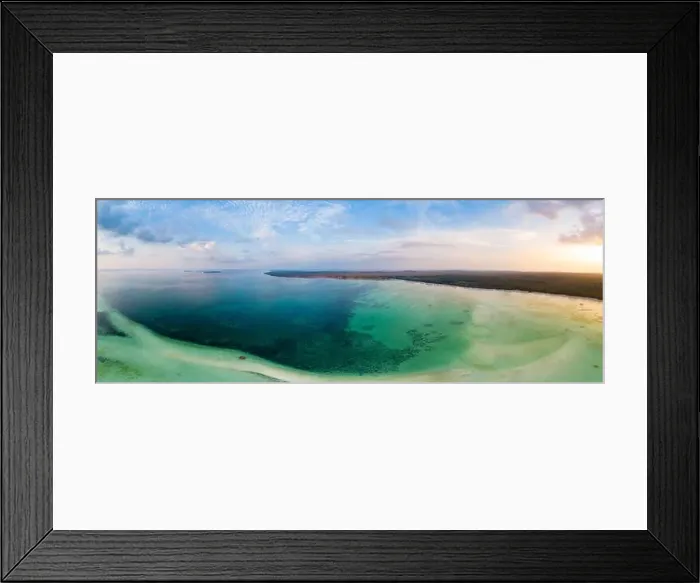 Framed Print : Aerial view tropical beach island reef caribbean sea dramatic sky at sunset sunrise Framed Print : Aerial view tropical beach island reef caribbean sea dramatic sky at sunset sunrise