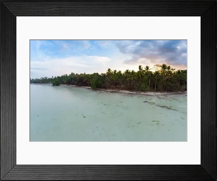 Framed Print : Aerial view tropical beach island reef caribbean sea dramatic sky at sunset sunrise Framed Print : Aerial view tropical beach island reef caribbean sea dramatic sky at sunset sunrise