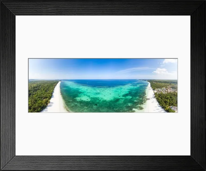 Framed Print : Aerial view tropical beach island reef caribbean sea Framed Print : Aerial view tropical beach island reef caribbean sea