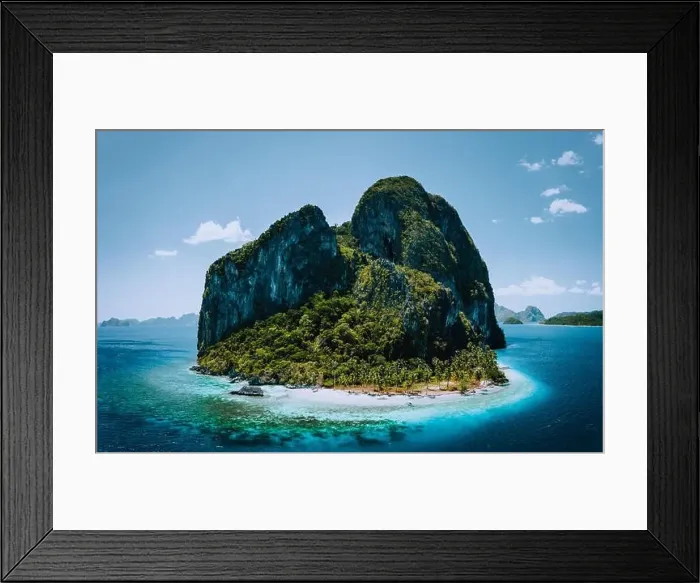 Framed Print : Impressive aerial drone panoramic picture of tropical Pinagbuyutan Island Framed Print : Impressive aerial drone panoramic picture of tropical Pinagbuyutan Island