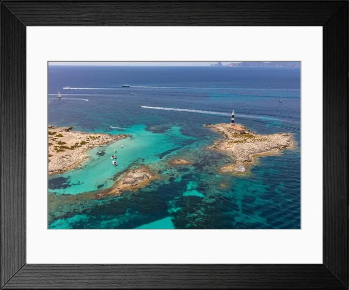 Framed Print : formentera, beautiful sea of baleares islands, aerial view Framed Print : formentera, beautiful sea of baleares islands, aerial view