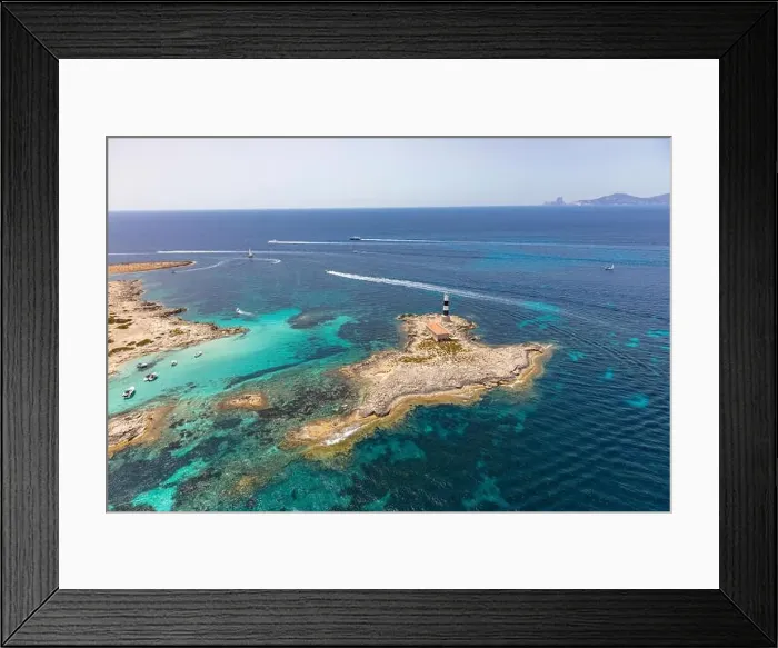 Framed Print : formentera, beautiful sea of baleares islands, aerial view Framed Print : formentera, beautiful sea of baleares islands, aerial view
