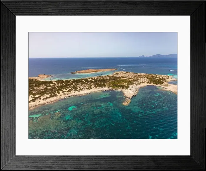 Framed Print : formentera, beautiful sea of baleares islands, aerial view Framed Print : formentera, beautiful sea of baleares islands, aerial view