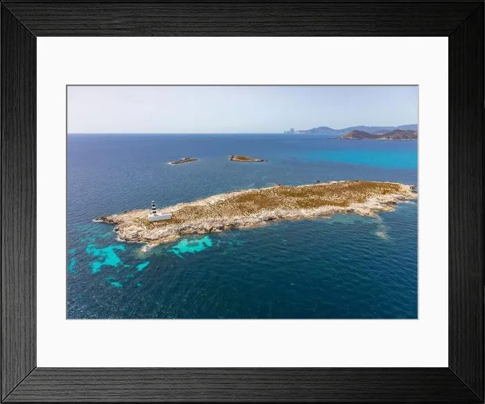 Framed Print : formentera, beautiful sea of baleares islands, aerial view Framed Print : formentera, beautiful sea of baleares islands, aerial view