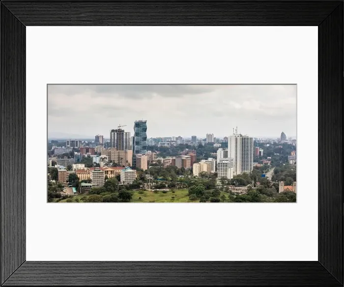 Framed Print : Aerial panorama of downtown Nairobi and the Kilimani area of Nairobi, Kenya Framed Print : Aerial panorama of downtown Nairobi and the Kilimani area of Nairobi, Kenya
