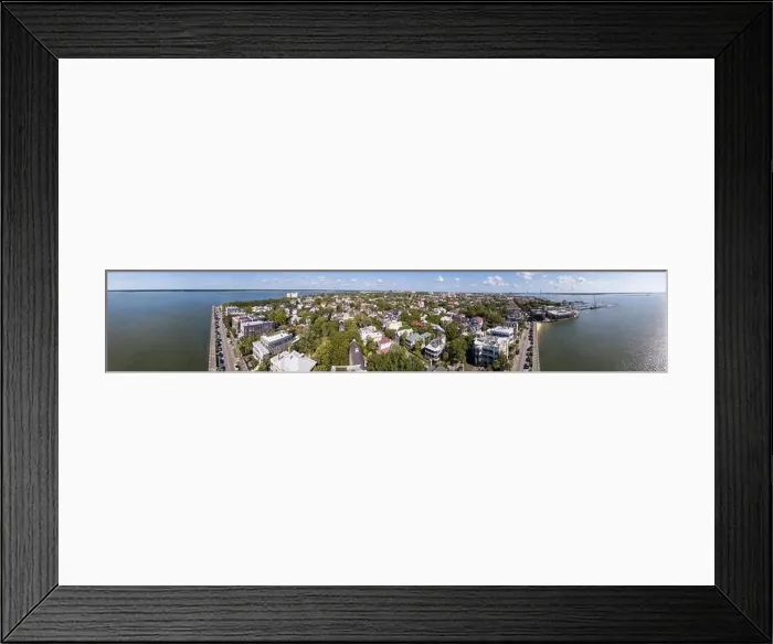 Framed Print : Aerial panoramic view of the whole dowtown historic district of Charleston, South Carolina Framed Print : Aerial panoramic view of the whole dowtown historic district of Charleston, South Carolina