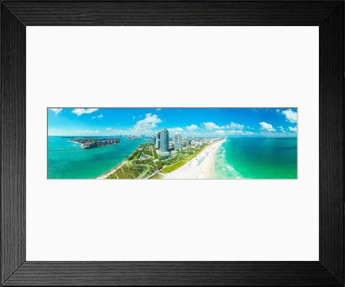 Framed Print : Aerial view city Miami Beach. South Beach. Florida. USA