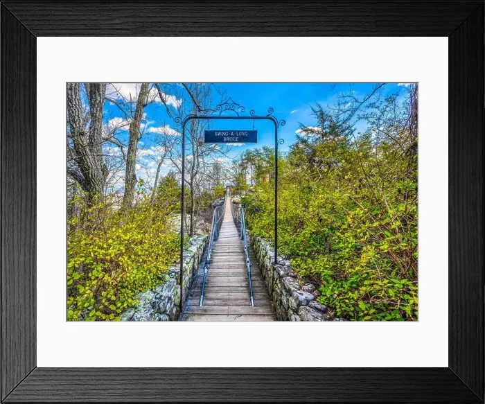Framed Print : Rock City Gardens Bridge in Chattanooga, Tennessee Framed Print : Rock City Gardens Bridge in Chattanooga, Tennessee