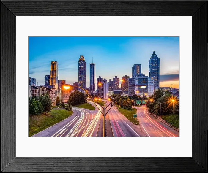 Framed Print : Downtown Atlanta Georgia GA Skyline
