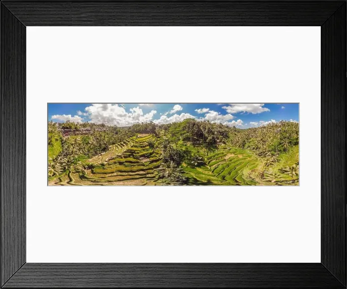 Framed Print : Rice Terrace Aerial Shot. Image of beautiful terrace rice field