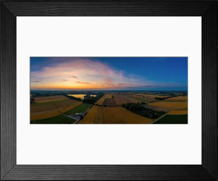 Framed Print : Corn field at sunset made by a drone Framed Print : Corn field at sunset made by a drone