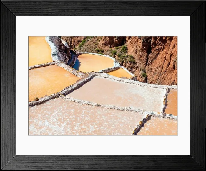 Framed Print : Close up of the Maras salt terraces with the best salt quality in the country, Cusco Province, Peru Framed Print : Close up of the Maras salt terraces with the best salt quality in the country, Cusco Province, Peru