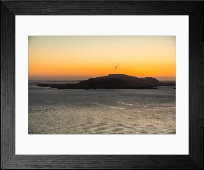 Framed Print : Aerial view of Alesund, Norway at sunrise. Colorful sky over famous tourisitc destination with sunlight and mountains Framed Print : Aerial view of Alesund, Norway at sunrise. Colorful sky over famous tourisitc destination with sunlight and mountains