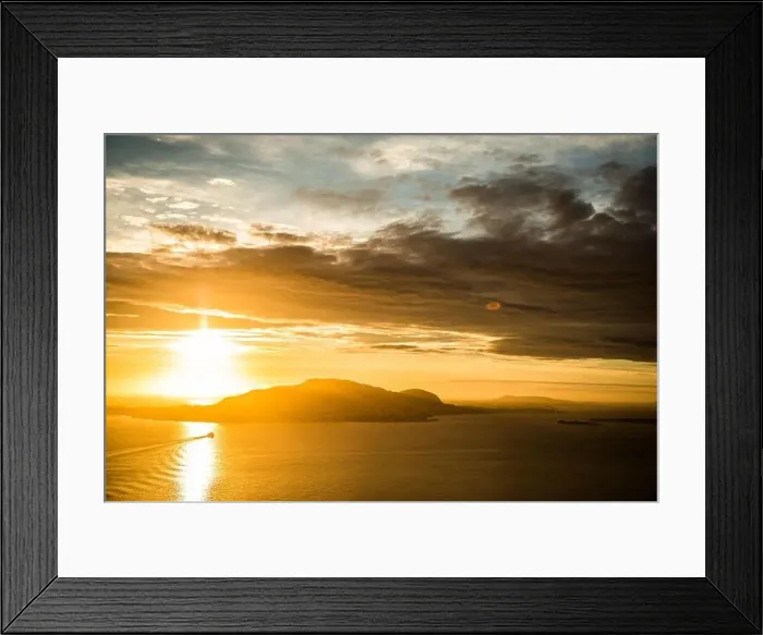 Framed Print : Aerial view of Alesund, Norway at sunrise. Colorful sky over famous tourisitc destination with sunlight and mountains Framed Print : Aerial view of Alesund, Norway at sunrise. Colorful sky over famous tourisitc destination with sunlight and mountains