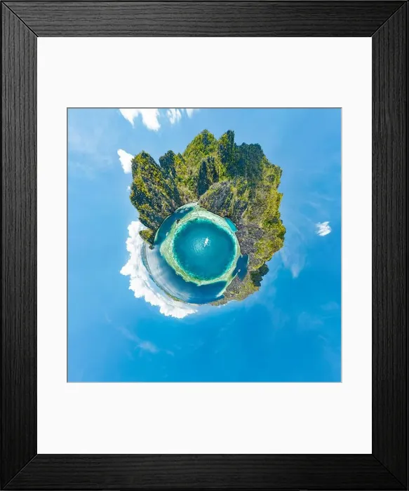 Framed Print : Epic little planet panorama of blue lagoons and limestone cliffs of Coron, Palawan, Philippines Framed Print : Epic little planet panorama of blue lagoons and limestone cliffs of Coron, Palawan, Philippines
