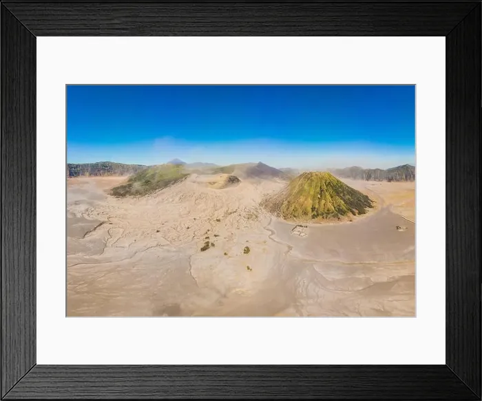 Framed Print : Panoramic Aerial shot of the Bromo volcano and Batok volcano at the Bromo Tengger Semeru National Park on Java Island Framed Print : Panoramic Aerial shot of the Bromo volcano and Batok volcano at the Bromo Tengger Semeru National Park on Java Island