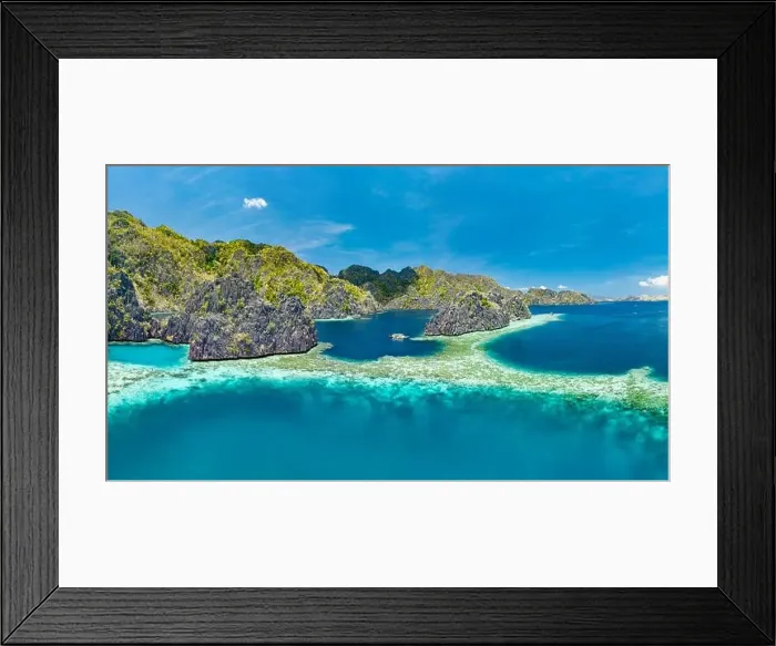 Framed Print : Aerial view of beautiful lagoons and limestone cliffs of Coron, Palawan, Philippines Framed Print : Aerial view of beautiful lagoons and limestone cliffs of Coron, Palawan, Philippines