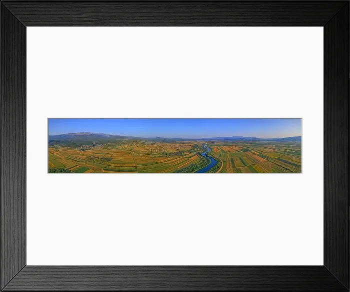 Framed Print : Panoramic aerial view of the river Cetina, Croatia Framed Print : Panoramic aerial view of the river Cetina, Croatia