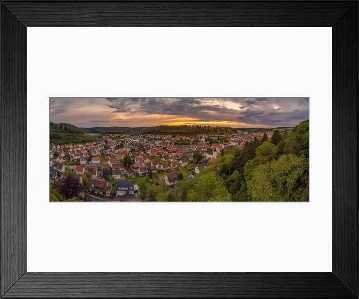 Framed Print : A beautiful town at the sunset in Badem Wuertemberg germany called Albstadt, view from a drone Framed Print : A beautiful town at the sunset in Badem Wuertemberg germany called Albstadt, view from a drone