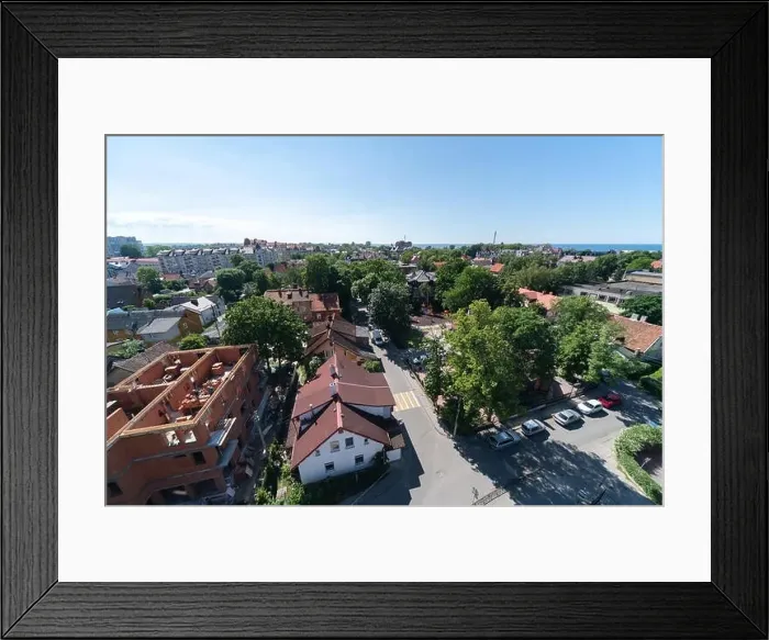 Framed Print : New resort town on seashore, aerial view. Beautiful sunny cityscape from roof. Construction of resort village Framed Print : New resort town on seashore, aerial view. Beautiful sunny cityscape from roof. Construction of resort village
