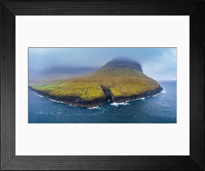 Framed Print : Atlantic ocean sea waves in Bordoy cliffs, Faroe Islands Framed Print : Atlantic ocean sea waves in Bordoy cliffs, Faroe Islands