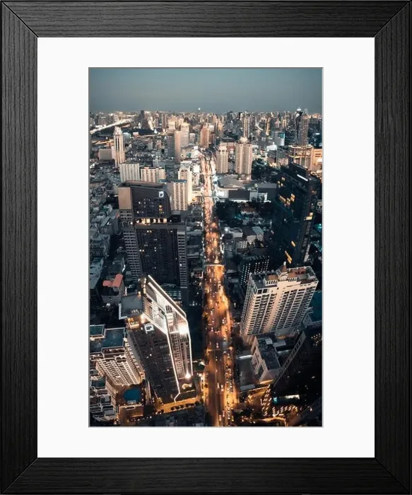 Framed Print : Siam and Rachathewi views from above by night in Bangkok Thailand Framed Print : Siam and Rachathewi views from above by night in Bangkok Thailand