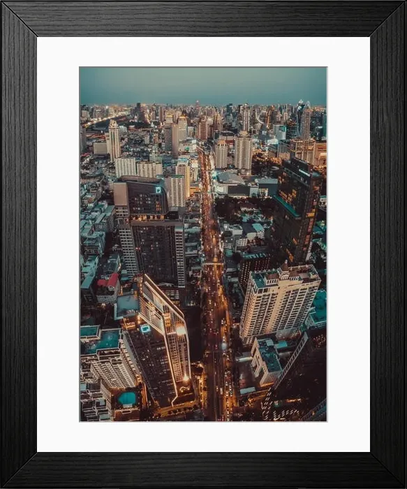 Framed Print : Siam and Rachathewi views from above by night in Bangkok Thailand Framed Print : Siam and Rachathewi views from above by night in Bangkok Thailand