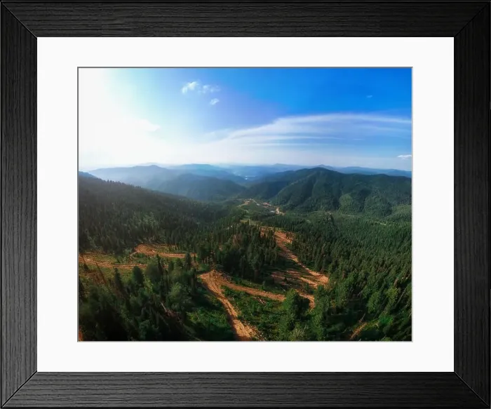 Framed Print : Beauty day in the mountains in Altay, panoramic picture. Aerial shot on drone Framed Print : Beauty day in the mountains in Altay, panoramic picture. Aerial shot on drone