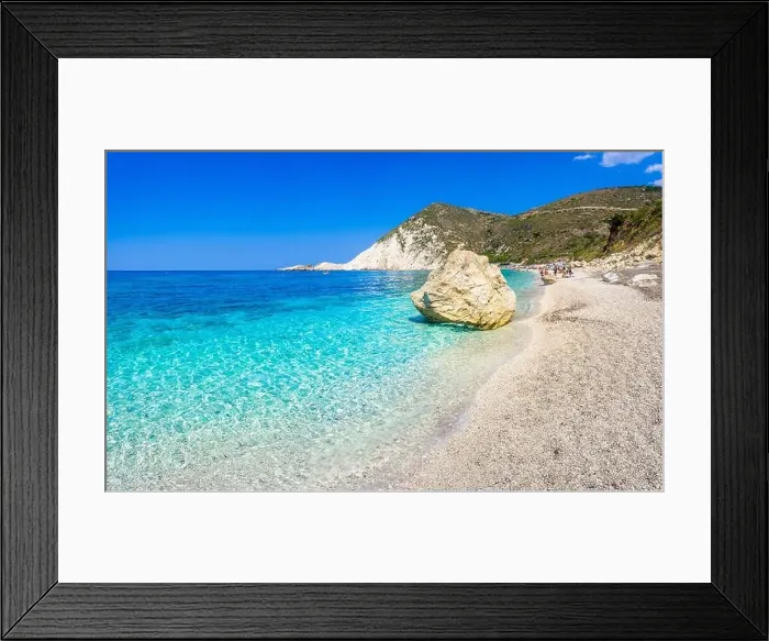 Framed Print : Famous Petanoi beach in Kefalonia island, Greece Framed Print : Famous Petanoi beach in Kefalonia island, Greece