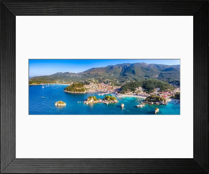 Framed Print : Panoramic view of scenic Parga city, Greece Framed Print : Panoramic view of scenic Parga city, Greece