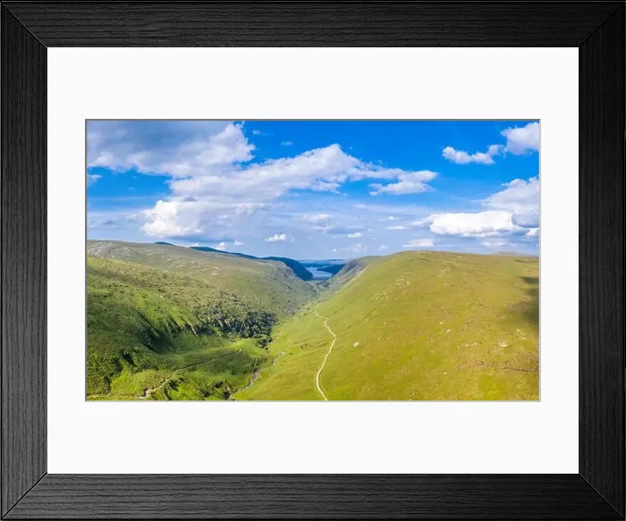 Framed Print : Aerial view of the Glenveagh National Park with castle Castle and Loch in the background - County Donegal, Ireland Framed Print : Aerial view of the Glenveagh National Park with castle Castle and Loch in the background - County Donegal, Ireland