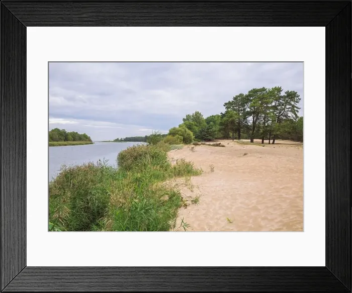 Framed Print : City Carnikava, Latvian Republic. Green nature in summer with River Gauja and waves. Travel photo. Sep 04. 2019 Framed Print : City Carnikava, Latvian Republic. Green nature in summer with River Gauja and waves. Travel photo. Sep 04. 2019