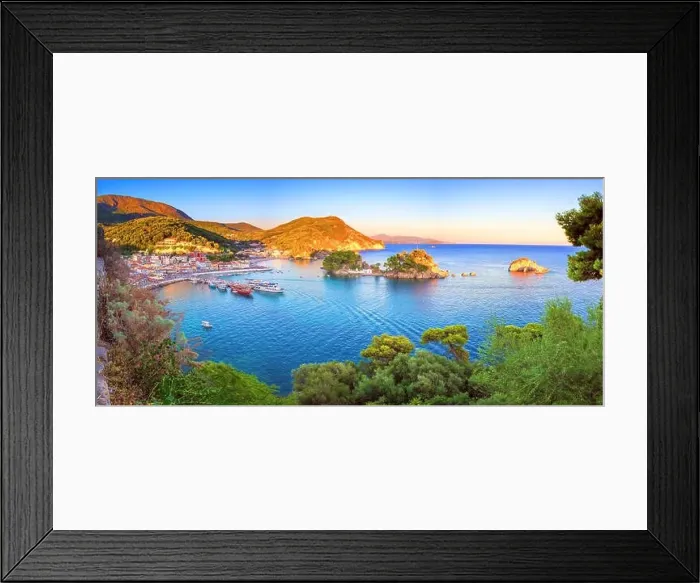 Framed Print : Panoramic view of scenic Parga city, Greece Framed Print : Panoramic view of scenic Parga city, Greece
