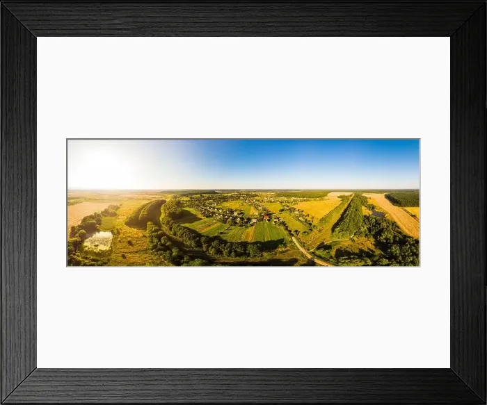 Framed Print : Aerial drone view of traditional Ukrainian village Framed Print : Aerial drone view of traditional Ukrainian village