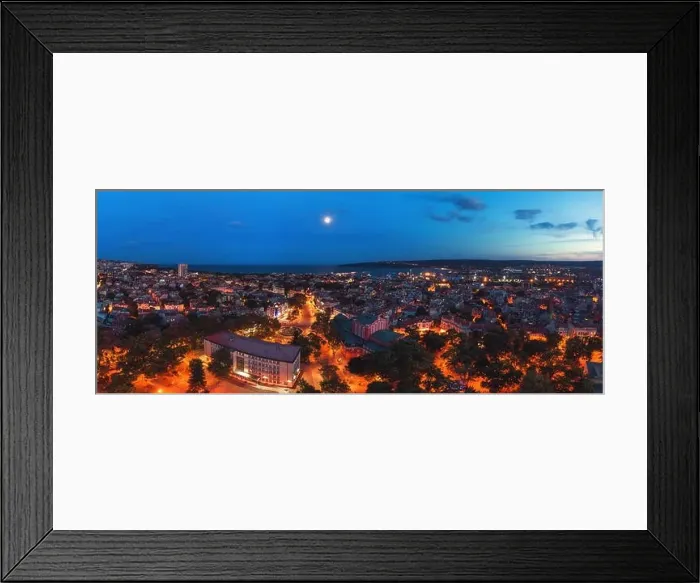 Framed Print : Varna, Bulgaria aerial drone view. Beautiful panorama of seascape and sea garden Framed Print : Varna, Bulgaria aerial drone view. Beautiful panorama of seascape and sea garden