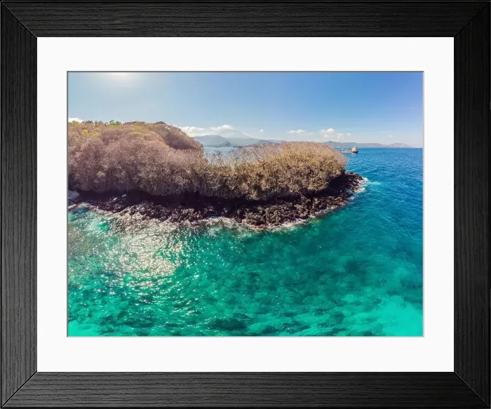 Framed Print : Couple snorkeling in the blue sea ocean and coral background aerial top view Framed Print : Couple snorkeling in the blue sea ocean and coral background aerial top view