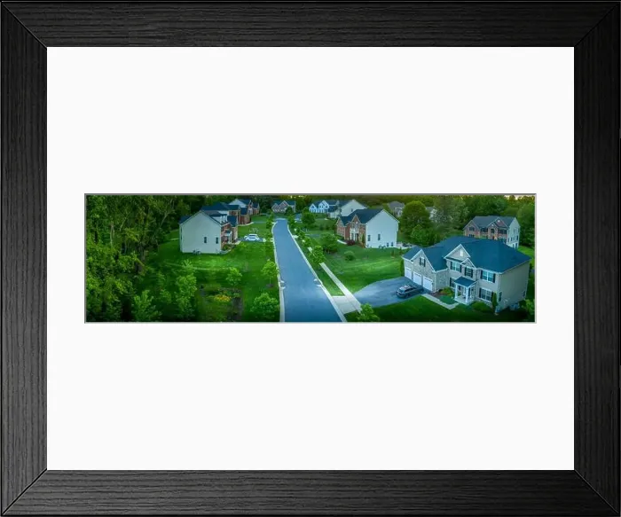 Framed Print : American suburban neighborhood aerial view Framed Print : American suburban neighborhood aerial view