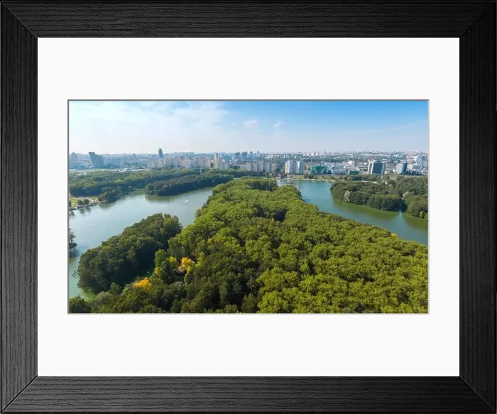 Framed Print : Minsk city center. Bird's-eye. Drone shot Framed Print : Minsk city center. Bird's-eye. Drone shot