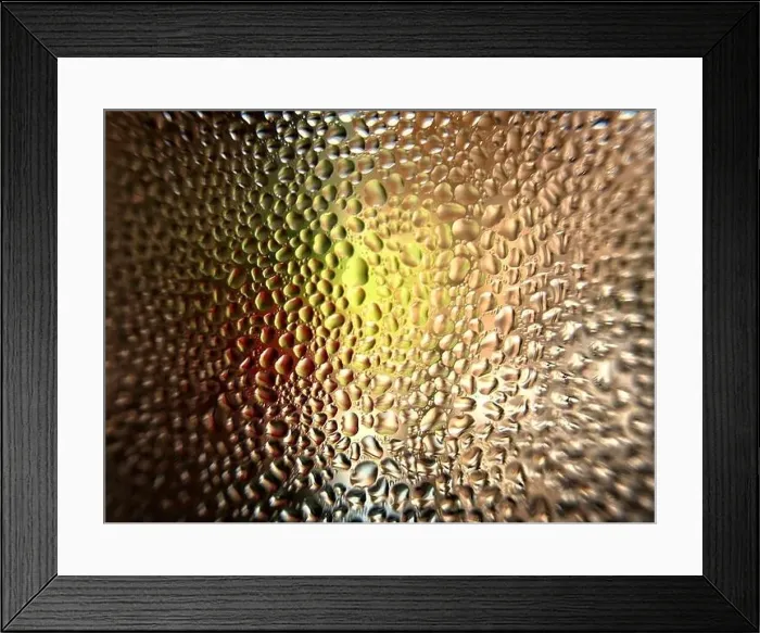 Framed Print : Macro shot of moisture outside the glass Framed Print : Macro shot of moisture outside the glass