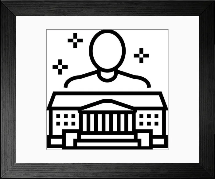 Framed Print : authority law line icon vector illustration Framed Print : authority law line icon vector illustration