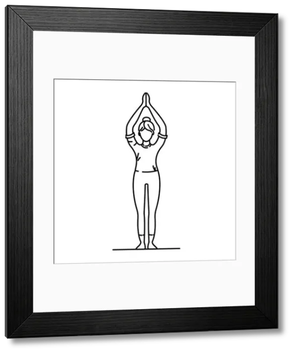 Framed Print : Mountain Pose Tadasana black line icon