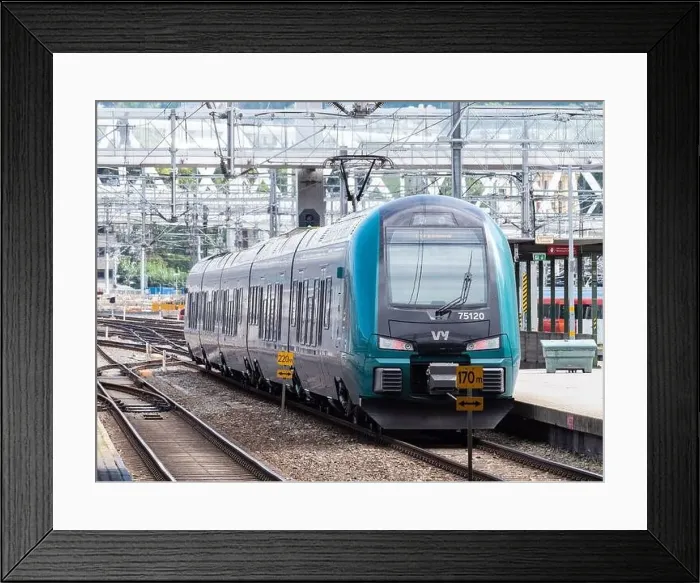 Framed Print : Stadler Flirt regional train in the livery of Vy Framed Print : Stadler Flirt regional train in the livery of Vy