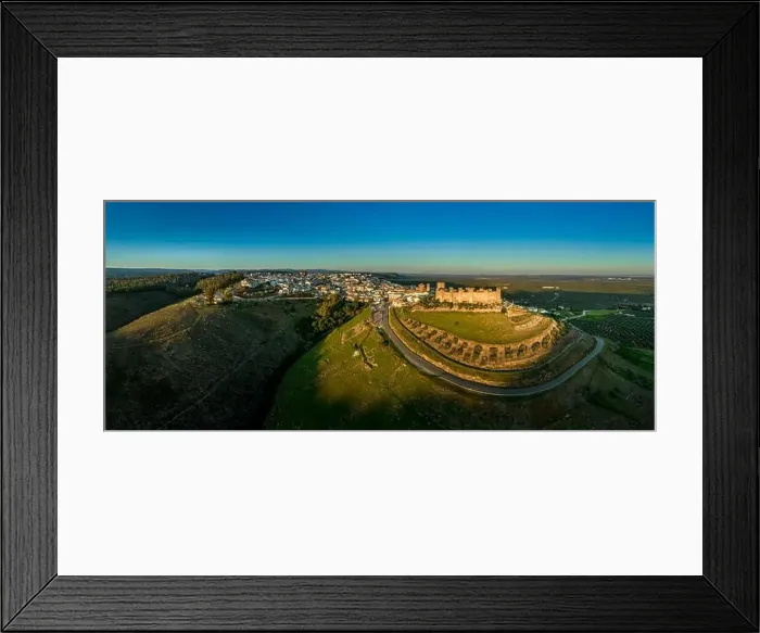 Framed Print : Castillo de Bury Al-Hammam in Banos de la Encina La Mancha province Spain old medieval castle with 14 towers from Framed Print : Castillo de Bury Al-Hammam in Banos de la Encina La Mancha province Spain old medieval castle with 14 towers from
