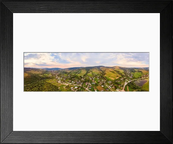 Framed Print : 180 degrees panoramic landscape of countryside Framed Print : 180 degrees panoramic landscape of countryside