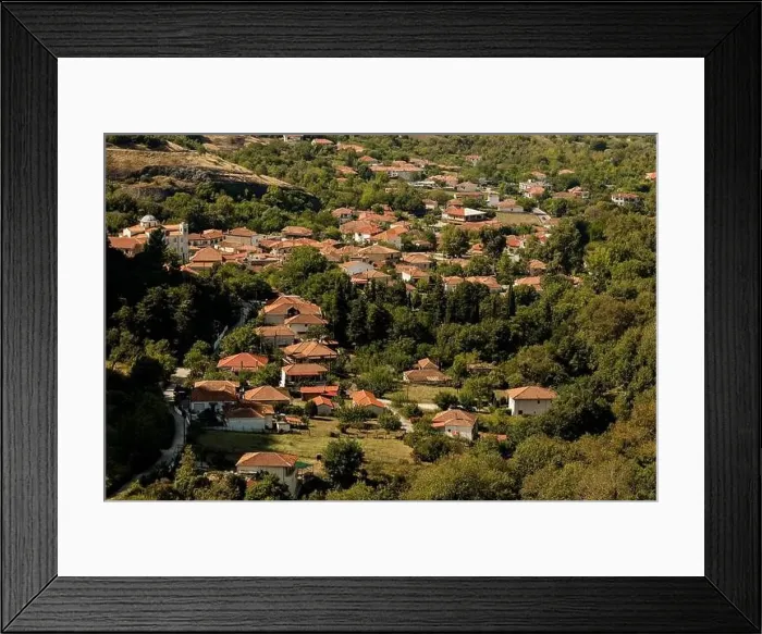 Framed Print : Kalambaka village at the foot of the rocks Meteora, Greece. top view Framed Print : Kalambaka village at the foot of the rocks Meteora, Greece. top view