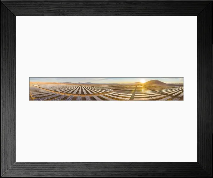 Framed Print : Aerial view of hundreds solar energy panels rows along the dry lands at Atacama Desert Framed Print : Aerial view of hundreds solar energy panels rows along the dry lands at Atacama Desert